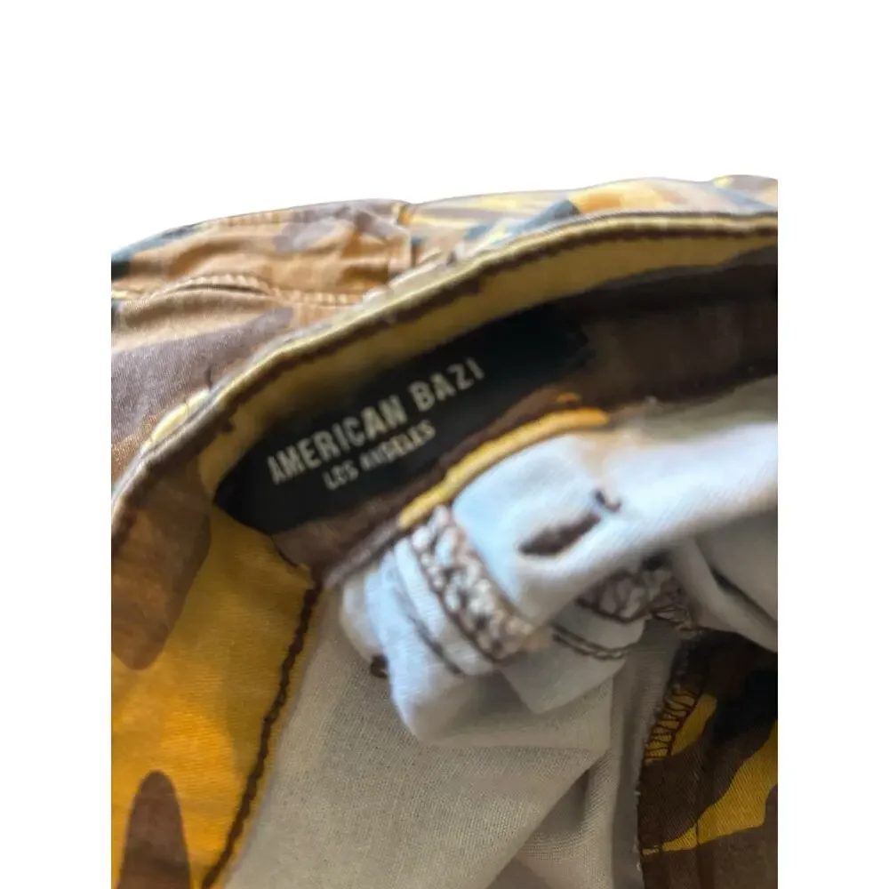 American Bazi Yellow & Brown Camo Cargo Pants Size L - Picture 4 of 5